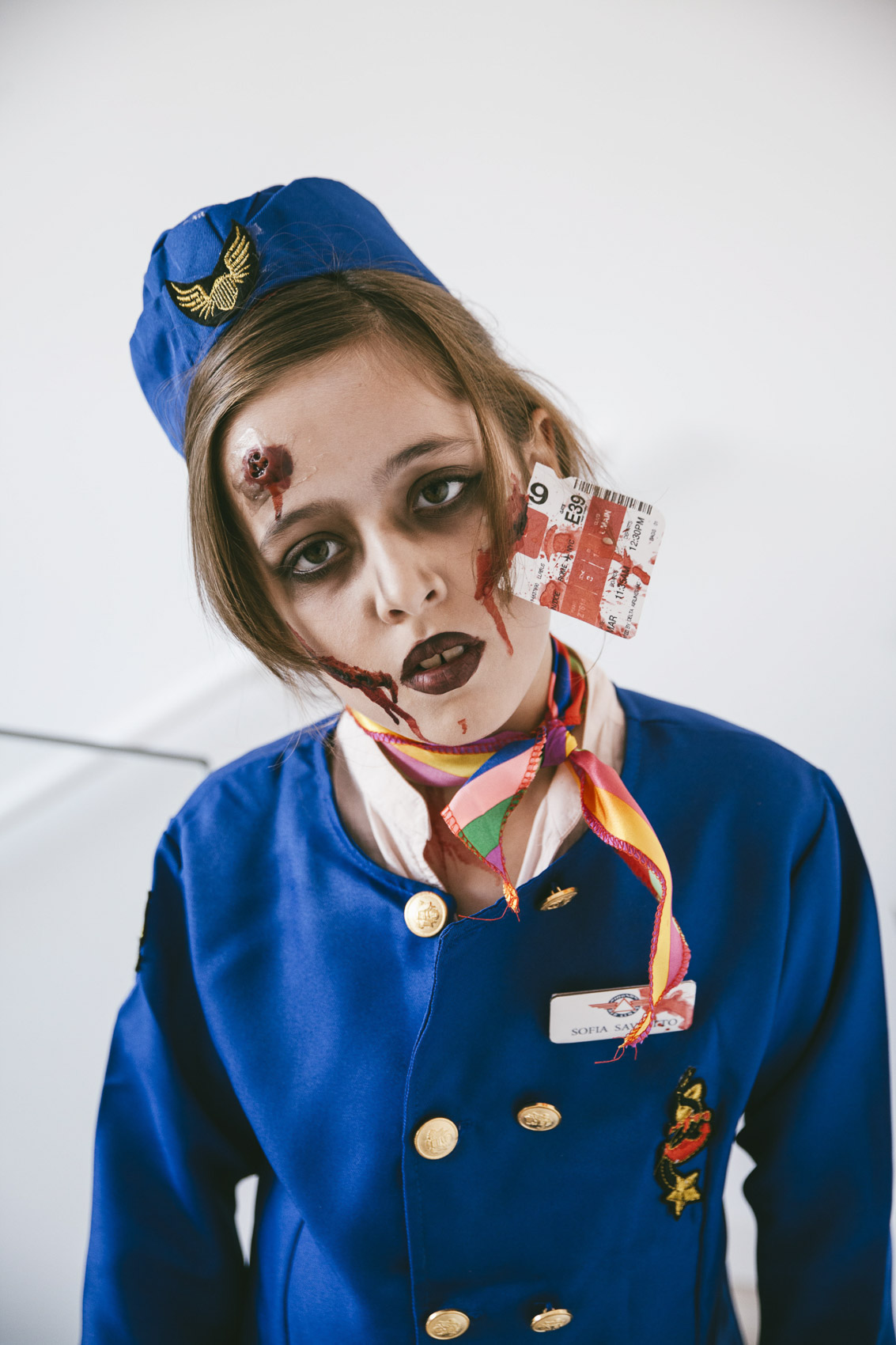 maquillaje azafata zombie